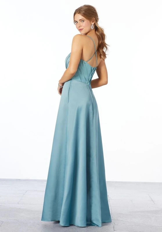 Mori Lee 21654 Pleated Bodice Bridesmaid Dress - Stock Only 3 Mori Lee 21654 Pleated Bodice Bridesmaid Dress - Stock Only - Image 3