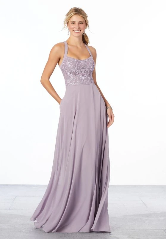 Mori Lee 21665 Embroidered Bodice Bridesmaid Dress - Stock Only 1 Mori Lee 21665 Embroidered Bodice Bridesmaid Dress - Stock Only