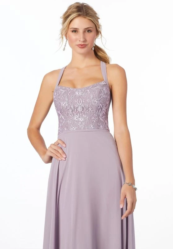Mori Lee 21665 Embroidered Bodice Bridesmaid Dress - Stock Only 2 Mori Lee 21665 Embroidered Bodice Bridesmaid Dress - Stock Only - Image 2