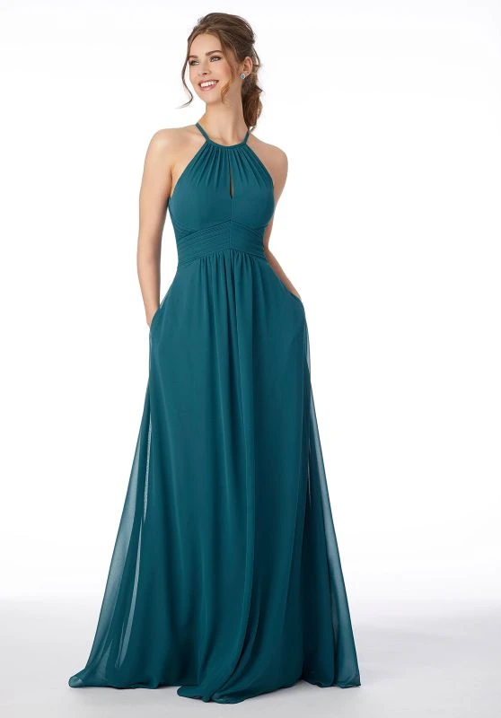 Mori Lee 21695 Keyhole Neck Bridesmaid Dress 1 Mori Lee 21695 Keyhole Neck Bridesmaid Dress