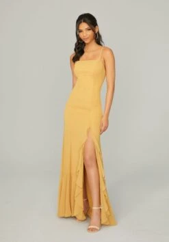 Mori Lee 21752 Ruffle Slit Spaghetti Straps Bridesmaid Dress -Fashion wedding dress mori lee 21752 ruffle slit spaghetti straps bridesmaid dress 04.937