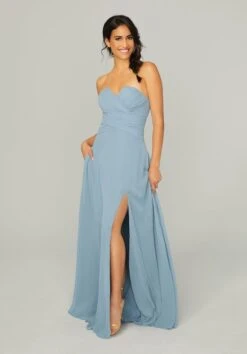 Mori Lee 21756 Ruched Bodice Strapless Bridesmaid Dress