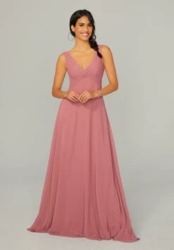 Mori Lee 21767 Knotted Bodice Empire Waist Bridesmaid Dress