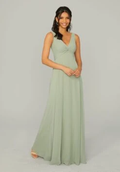 Mori Lee 21767 Knotted Bodice Empire Waist Bridesmaid Dress -Fashion wedding dress mori lee 21767 knotted bodice empire waist bridesmaid dress 04.937