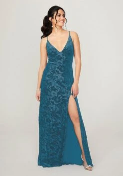 Mori Lee 21781 Cowl Back Floral Velvet Bridesmaid Dress -Fashion wedding dress mori lee 21781 cowl back floral velvet bridesmaid dress 06.997