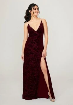 Mori Lee 21781 Cowl Back Floral Velvet Bridesmaid Dress -Fashion wedding dress mori lee 21781 cowl back floral velvet bridesmaid dress 07.997