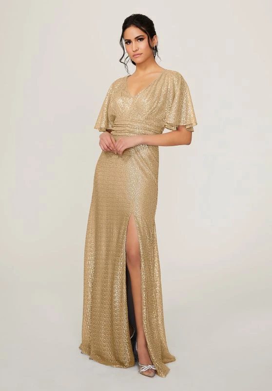Mori Lee 21785 Flutter Sleeve Sequin Bridesmaid Dress - Stock Only 6 Mori Lee 21785 Flutter Sleeve Sequin Bridesmaid Dress - Stock Only - Image 6