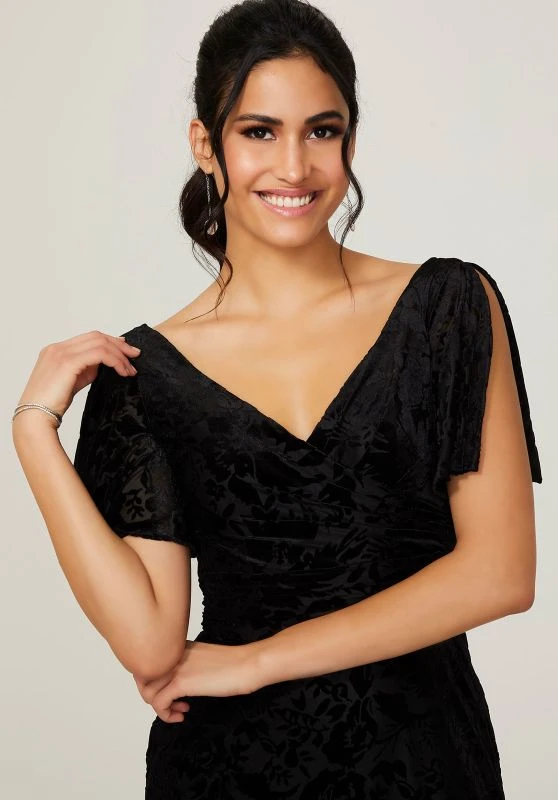 Mori Lee 21790 Split Sleeve High Slit Bridesmaid Dress 2 Mori Lee 21790 Split Sleeve High Slit Bridesmaid Dress - Image 2