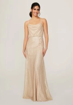 Mori Lee 21794 Criss Cross Back Sequin Bridesmaid Dress - Stock Only
