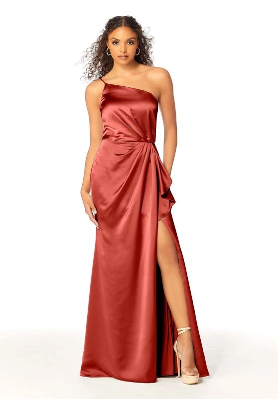 Mori Lee 21802 Front Slit One Strap Bridesmaid Dress 6 Mori Lee 21802 Front Slit One Strap Bridesmaid Dress - Image 6