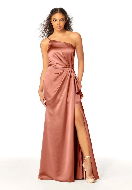Mori Lee 21802 Front Slit One Strap Bridesmaid Dress 8 Mori Lee 21802 Front Slit One Strap Bridesmaid Dress - Image 8