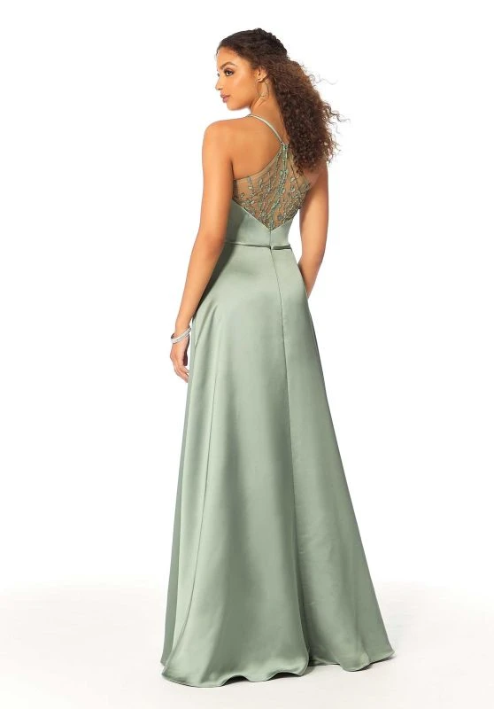 Mori Lee 21806 Lace Back Notched Neckline Bridesmaid Dress 2 Mori Lee 21806 Lace Back Notched Neckline Bridesmaid Dress - Image 2
