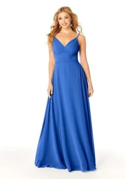 Mori Lee 21807 Pleated Bodice Spaghetti Strap Bridesmaid Dress -Fashion wedding dress mori lee 21807 bridesmaid dress 06.1085