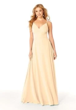 Mori Lee 21807 Pleated Bodice Spaghetti Strap Bridesmaid Dress -Fashion wedding dress mori lee 21807 bridesmaid dress 09.1085