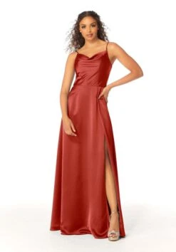 Mori Lee 21813 Front Slit Cowl Neckline Bridesmaid Dress -Fashion wedding dress mori lee 21813 bridesmaid dress 05.1085