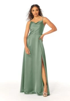 Mori Lee 21813 Front Slit Cowl Neckline Bridesmaid Dress -Fashion wedding dress mori lee 21813 bridesmaid dress 07.1085