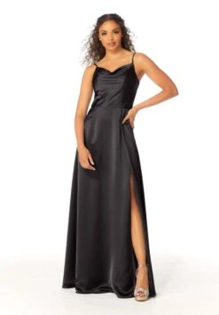 Mori Lee 21813 Front Slit Cowl Neckline Bridesmaid Dress -Fashion wedding dress mori lee 21813 bridesmaid dress 09.1085