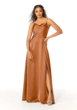 Mori Lee 21813 Front Slit Cowl Neckline Bridesmaid Dress -Fashion wedding dress mori lee 21813 bridesmaid dress 14.1085