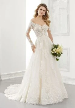 Mori Lee 2196W Ambrosia Long Sleeve Plus Size Wedding Gown