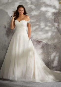 Mori Lee 3245 Lyla Drop Waist Plus Size Wedding Gown