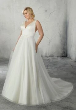Mori Lee 3268 Rolanda Bow Belt Plus Size Bridal Dress 6 Mori Lee 3268 Rolanda Bow Belt Plus Size Bridal Dress -Fashion wedding dress mori lee 3268 rolanda bow belt plus size bridal dress 03.650