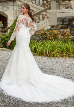 Mori Lee 3285 Sasha Off-Shoulder Long Sleeve Plus Size Wedding Gown -Fashion wedding dress mori lee 3285 sasha off shoulder long sleeve plus size wedding gown 03.746