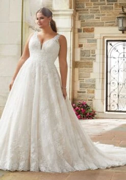Mori Lee 3290 Selene Lace-Up Back Plus Size Bridal Gown