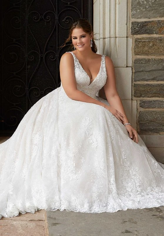 Mori Lee 3290 Selene Lace-Up Back Plus Size Bridal Gown 2 Mori Lee 3290 Selene Lace-Up Back Plus Size Bridal Gown - Image 2