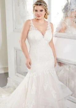 Mori Lee 3306 Antonia Flounce Skirt Plus Size Wedding Gown -Fashion wedding dress mori lee 3306 antonia flounce skirt plus size wedding gown 03.802