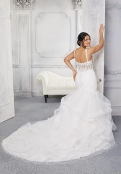 Mori Lee 3322C Carmela Corset Back V-Neck Plus Size Wedding Dress -Fashion wedding dress mori lee 3322c carmela corset back v neck plus size wedding dress 03.886