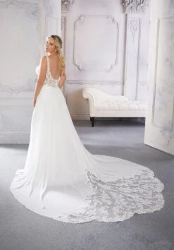 Mori Lee 3331C Caroline Plunging Neckline Plus Size Wedding Dress -Fashion wedding dress mori lee 3331c caroline plunging neckline plus size wedding dress 03.886