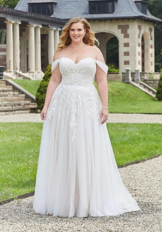 Mori Lee 3342 Elysia Off The Shoulder A-line Plus Size Wedding Dress 1 Mori Lee 3342 Elysia Off The Shoulder A-line Plus Size Wedding Dress