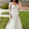Mori Lee 3362 Gillian Petal Train Scoop Neck Plus Size Wedding Dress