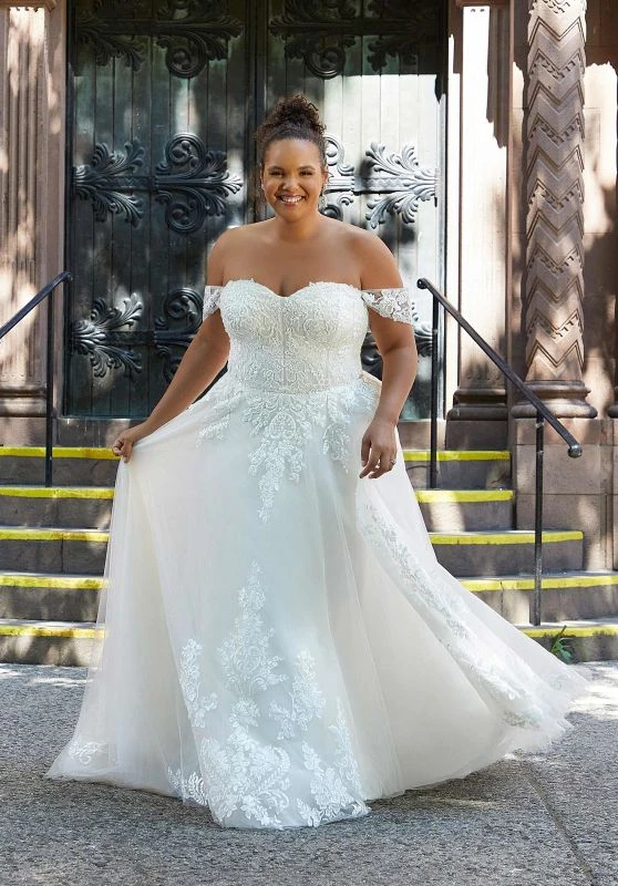 Mori Lee 3371 Hayden Sweetheart Neck A-line Plus Size Wedding Dress 1 Mori Lee 3371 Hayden Sweetheart Neck A-line Plus Size Wedding Dress