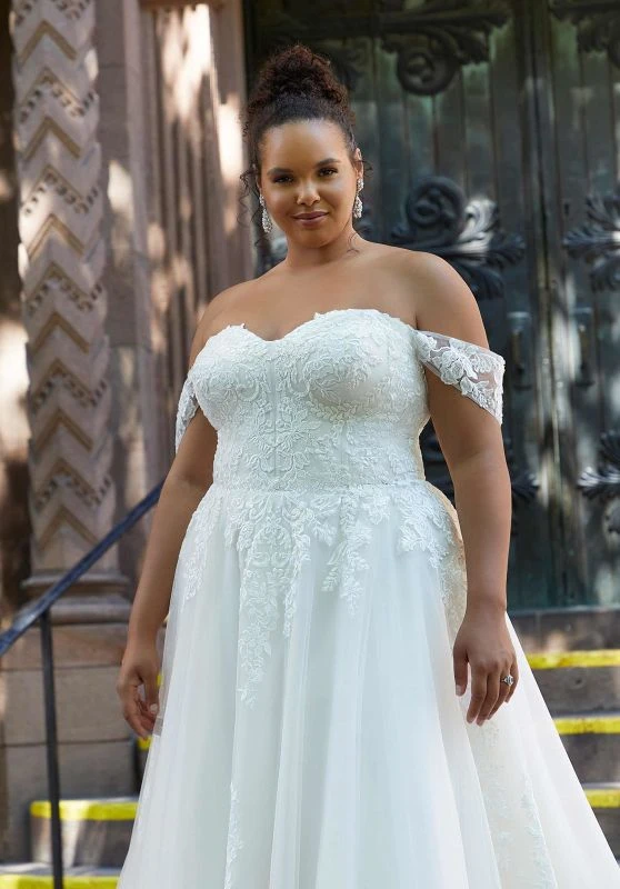 Mori Lee 3371 Hayden Sweetheart Neck A-line Plus Size Wedding Dress 2 Mori Lee 3371 Hayden Sweetheart Neck A-line Plus Size Wedding Dress - Image 2