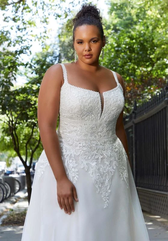 Mori Lee 3373 Hannah Scoop Neckline Low Back Plus Size Wedding Dress 2 Mori Lee 3373 Hannah Scoop Neckline Low Back Plus Size Wedding Dress - Image 2