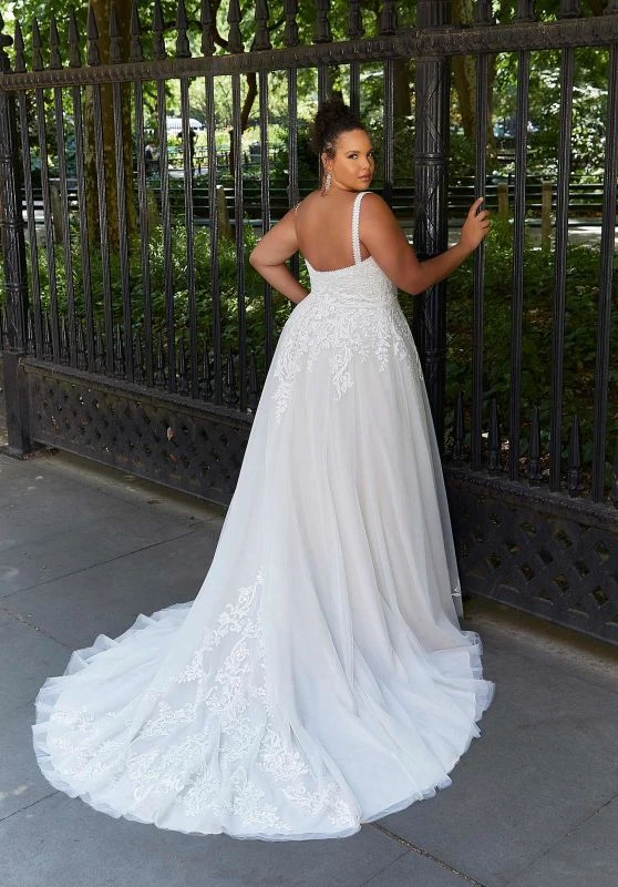 Mori Lee 3373 Hannah Scoop Neckline Low Back Plus Size Wedding Dress 3 Mori Lee 3373 Hannah Scoop Neckline Low Back Plus Size Wedding Dress - Image 3