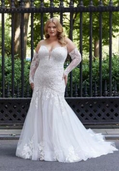 Mori Lee 3378 Hope Plunging Neckline 3-Way Plus Size Bridal Dress