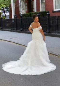 Mori Lee 3380 Hillary Ruffle Skirt Drop Waist Plus Size Bridal Gown 7 Mori Lee 3380 Hillary Ruffle Skirt Drop Waist Plus Size Bridal Gown -Fashion wedding dress mori lee 3380 hillary plus size bridal gown 03.1085