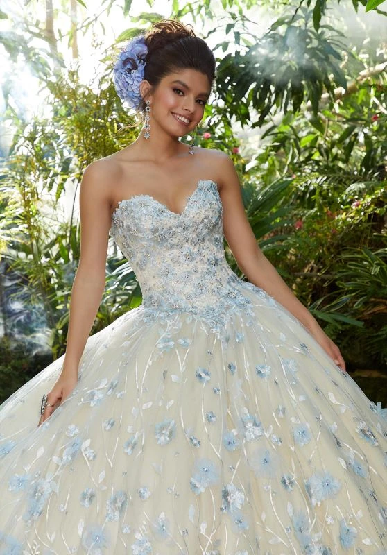 Mori Lee 34011 Floral Appliqued Quinceanera Dress 2 Mori Lee 34011 Floral Appliqued Quinceanera Dress - Image 2
