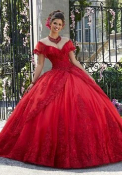 Mori Lee 34025 Flounce Neckline Quinceanera Dress