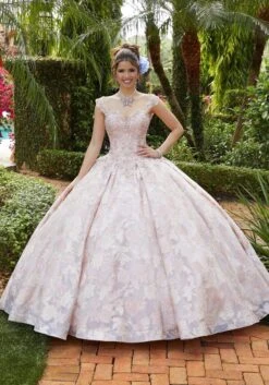 Mori Lee 34031 Pleated Skirt Floral Quince Dress
