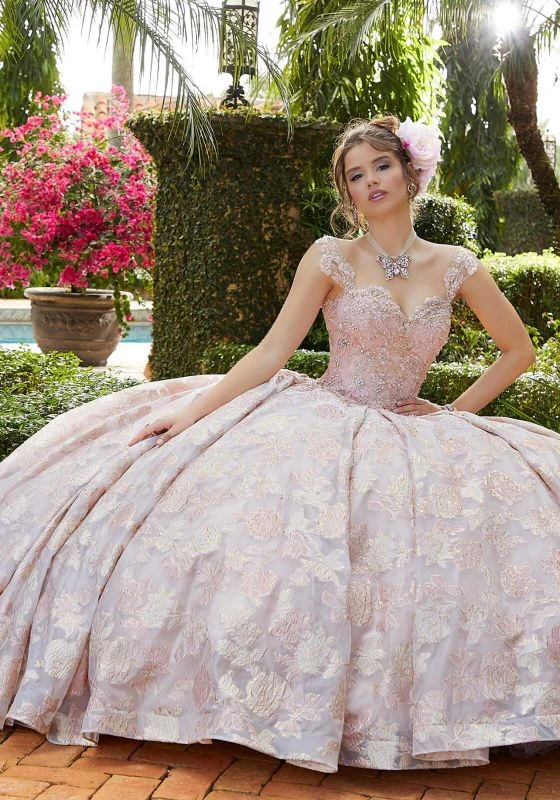 Mori Lee 34031 Pleated Skirt Floral Quince Dress 4 Mori Lee 34031 Pleated Skirt Floral Quince Dress - Image 4