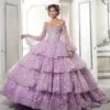 Mori Lee 34053 Tiered Skirt Glitter Quinceanera Dress