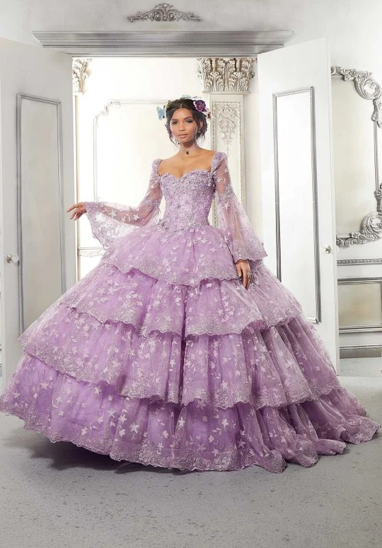 Mori Lee 34053 Tiered Skirt Glitter Quinceanera Dress 1 Mori Lee 34053 Tiered Skirt Glitter Quinceanera Dress