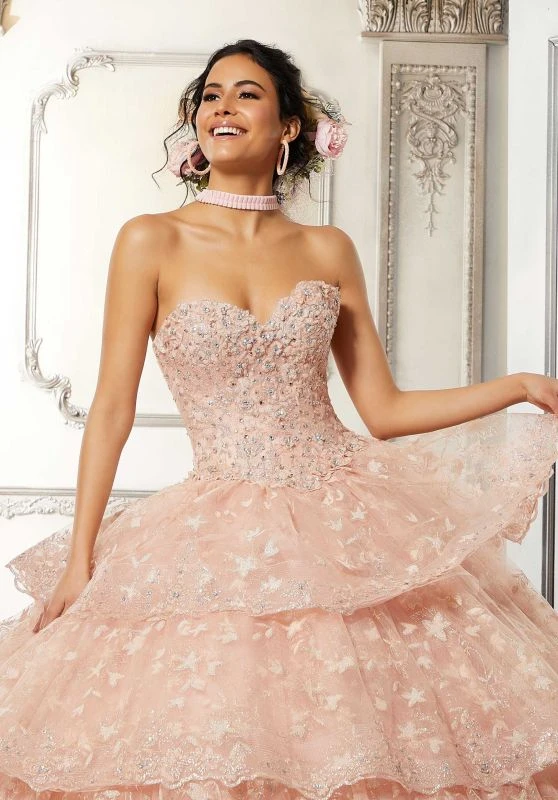 Mori Lee 34053 Tiered Skirt Glitter Quinceanera Dress 5 Mori Lee 34053 Tiered Skirt Glitter Quinceanera Dress - Image 5