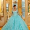 Mori Lee 34061 Illusion Sleeve Scoop Neck Quinceanera Dress