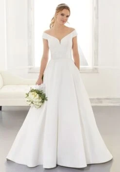 Mori Lee 5865W Ainsley Off The Shoulder Plus Size Wedding Dress