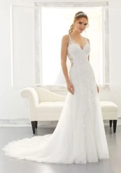 Mori Lee 5869W Asya Scoop Back Plus Size Wedding Dress