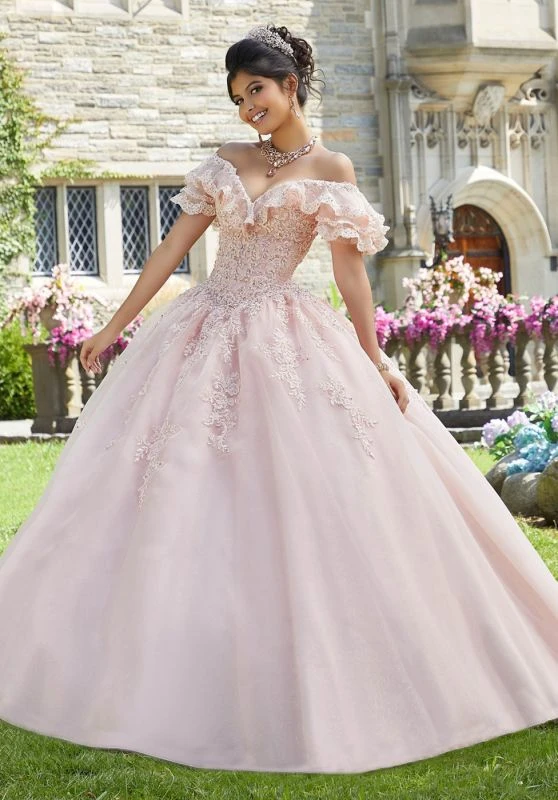 Mori Lee 60107 Ruffle Neckline Quinceanera Gown 1 Mori Lee 60107 Ruffle Neckline Quinceanera Gown